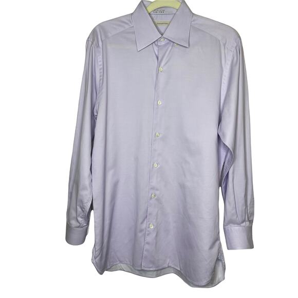 Ermenegildo Zegna Size M Dress Shirt Button Down Light Purple White Cuff Career - Picture 1 of 16